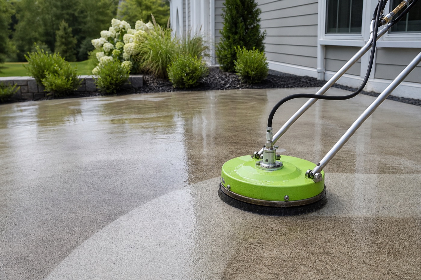 Generated service visual of concrete cleaning on a residential slab